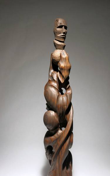 "Surreal Man 2" Wood Sculpture by Isidro olguin jr thumb