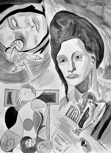 Print of Cubism Women Drawings by Emmanuelle Baudry