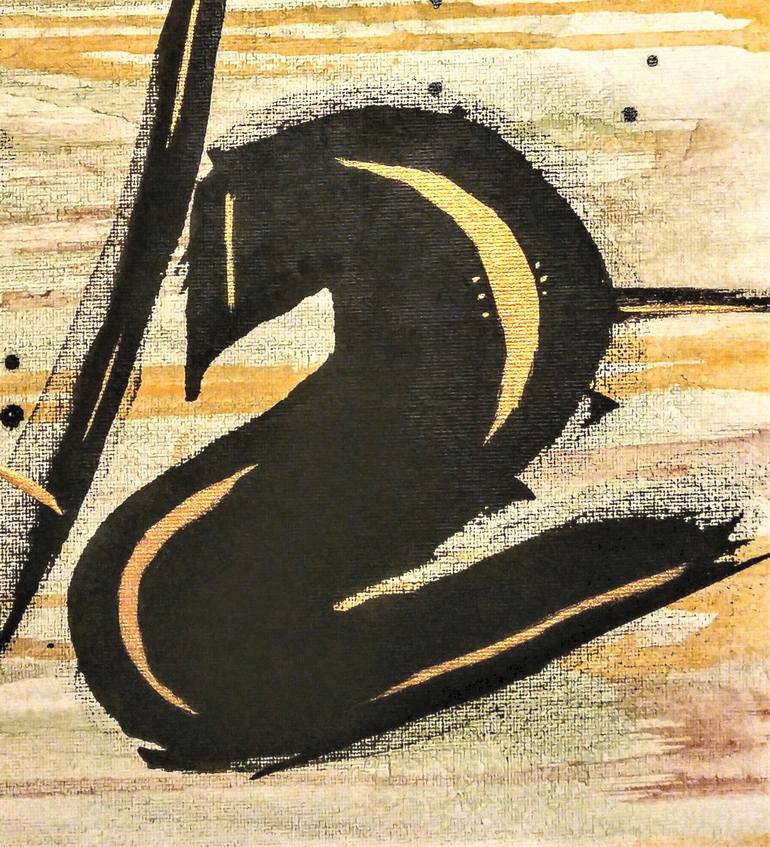 Original Abstract Calligraphy Painting by Emmanuelle Baudry