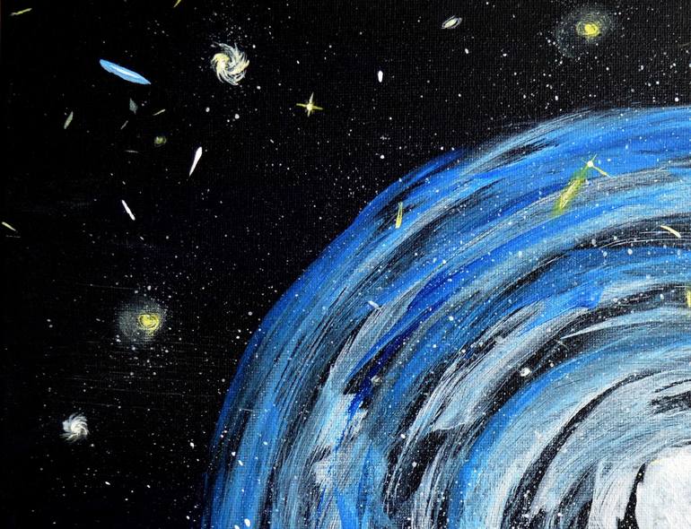 Original Outer Space Painting by Emmanuelle Baudry