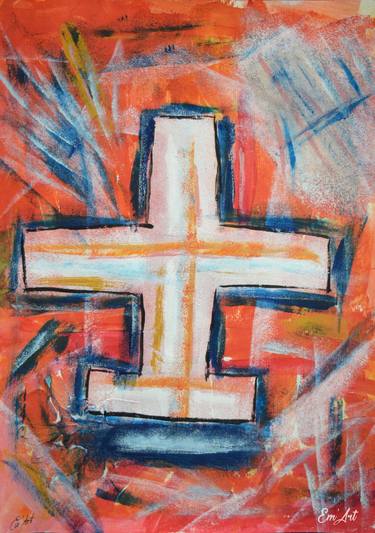 Original Abstract Expressionism Religious Paintings by Emmanuelle Baudry