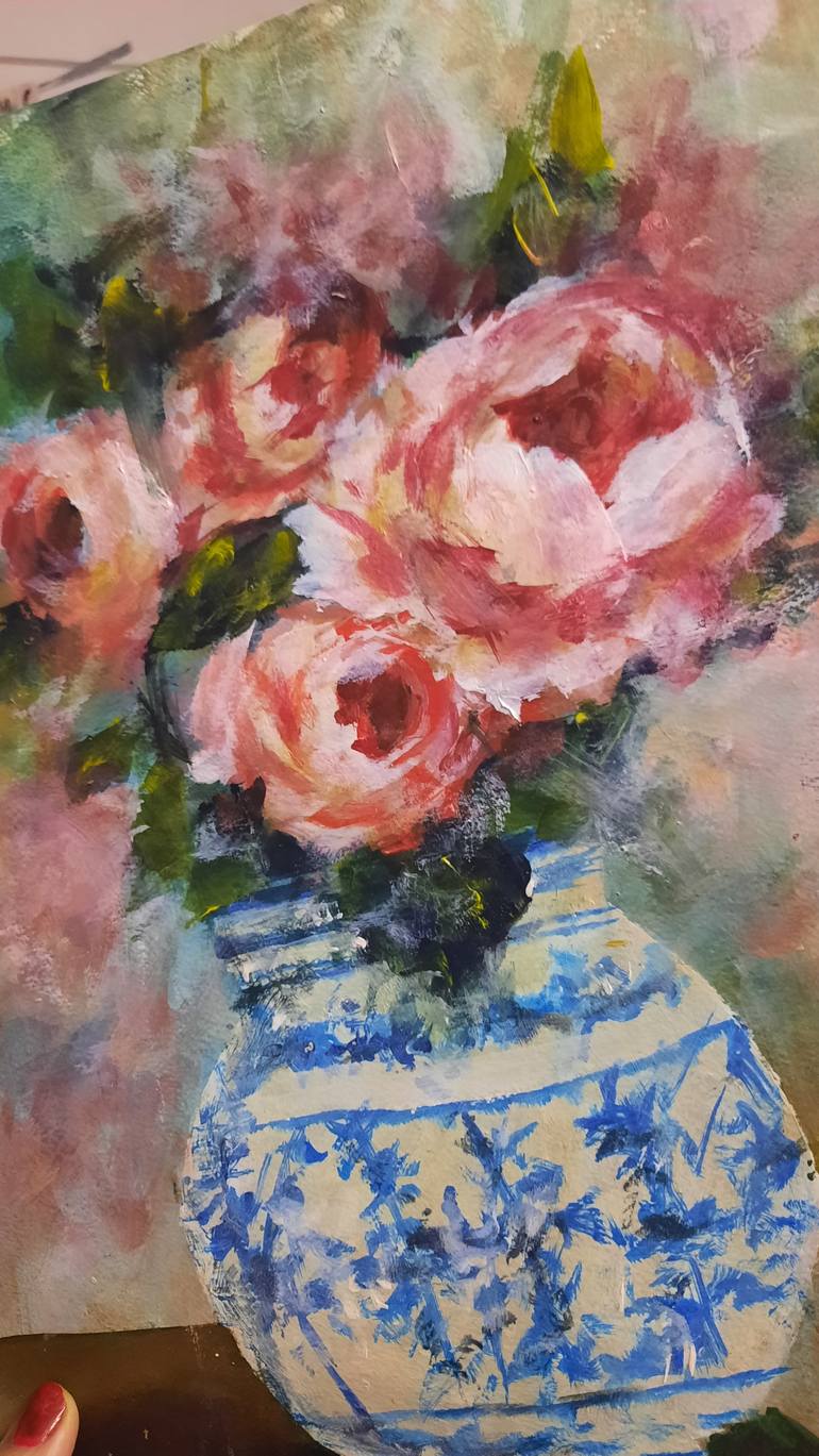 Original Impressionism Floral Painting by Ayesha Nazneen