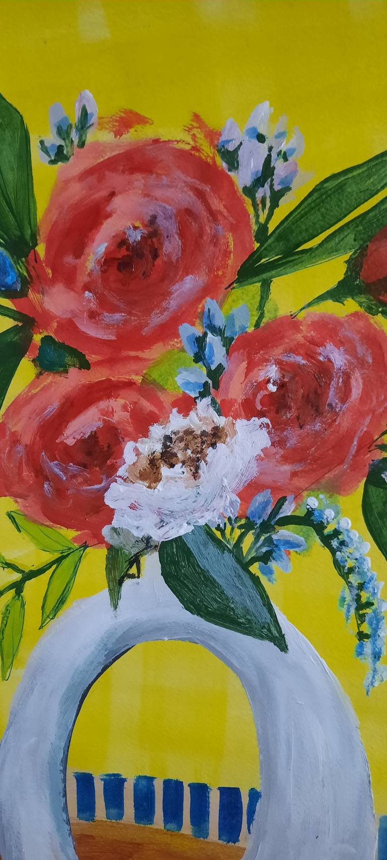 Original Abstract Expressionism Floral Painting by Ayesha Nazneen