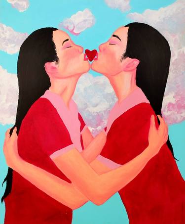 Original Figurative Love Paintings by Mariam Messouri