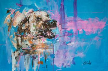 Print of Abstract Expressionism Dogs Paintings by Emma Connolly