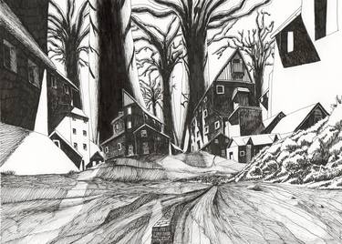 Original Landscape Drawing by Matteo Zuzzi