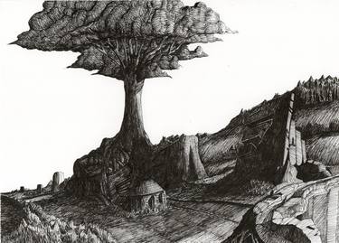 Original Landscape Drawing by Matteo Zuzzi