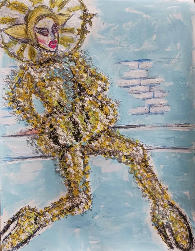 Plato's GaGa: Lady GaGa in McQueen's Jelly Fish Outfit Painting by