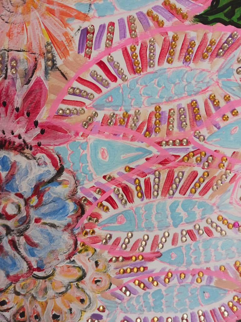 Original Pop Art Floral Painting by Annie Christian X