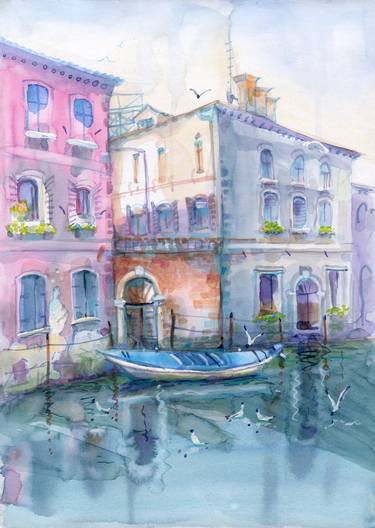 Print of Boat Paintings by Iryna Potapenko