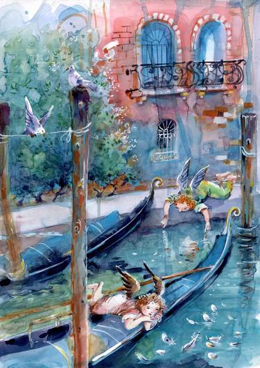 Print of Boat Paintings by Iryna Potapenko