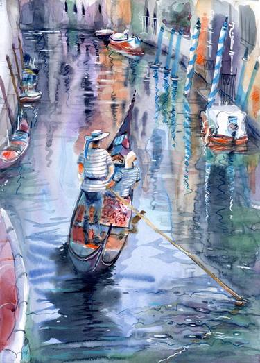 Original Fine Art Boat Paintings by Iryna Potapenko