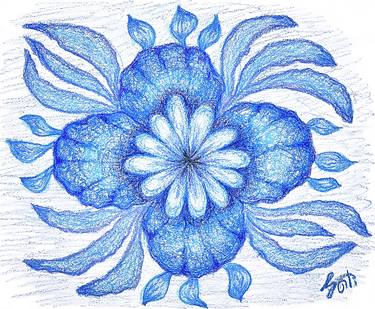 Print of Floral Drawings by Sati Tamall Healing Energy Paintings