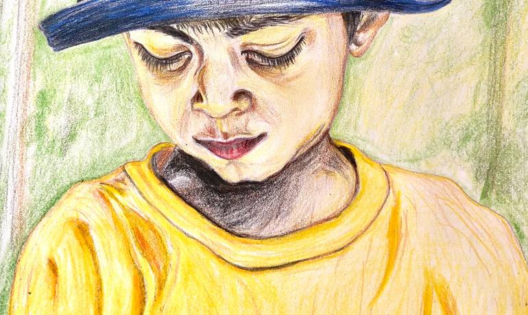 Original Portraiture People Drawing by Pareshkumar Chaudhari