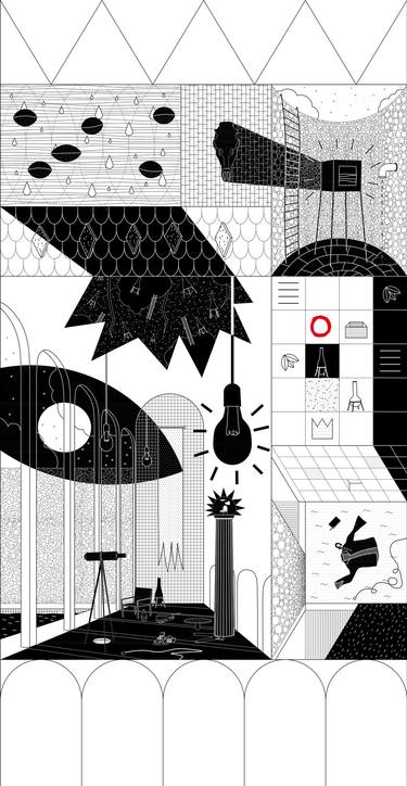 Print of Dada Fantasy Printmaking by Javier Guijarro Fayard