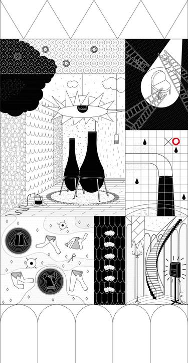 Print of Dada Fantasy Printmaking by Javier Guijarro Fayard