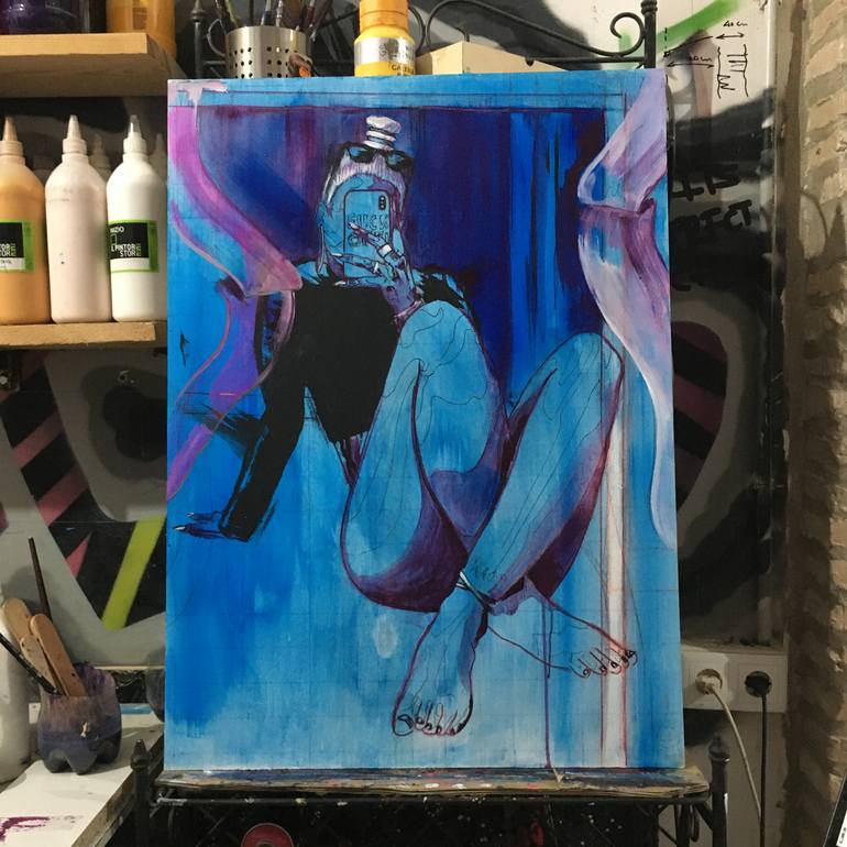 Original Figurative People Painting by Its Perfect Chaos