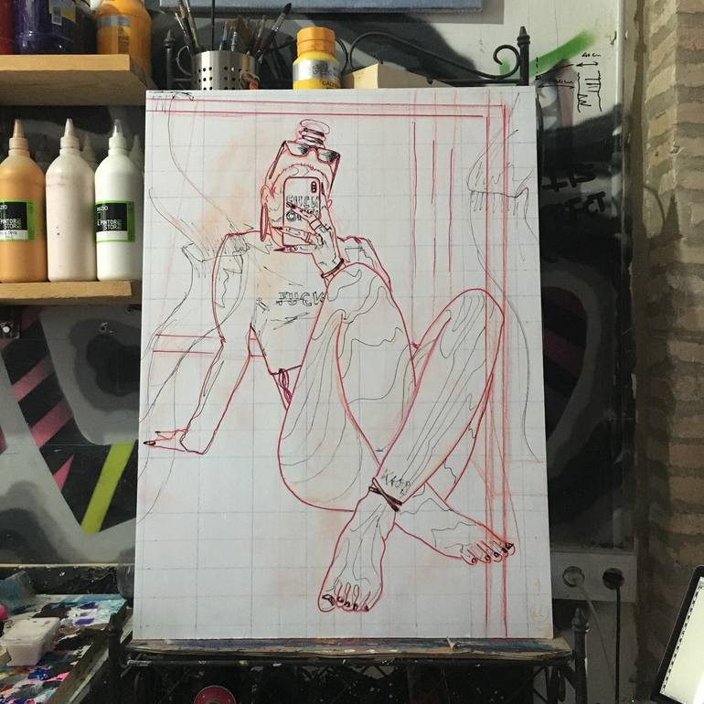 Original Figurative People Painting by Its Perfect Chaos
