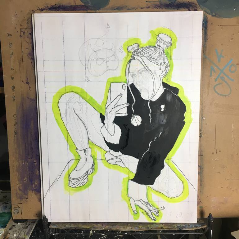 Original Figurative People Painting by Its Perfect Chaos