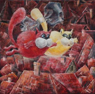 Print of Illustration Cats Paintings by Arnold Lepin