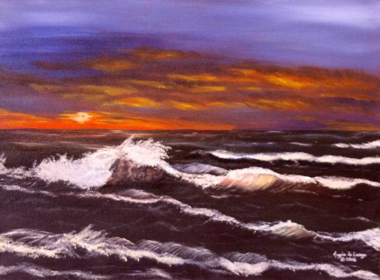 Rough Seas Painting By Magda De Lange Saatchi Art