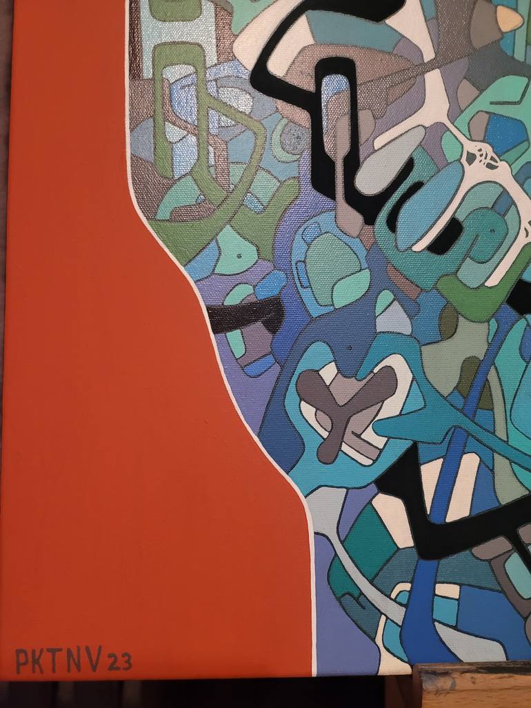 Original Art Nouveau Abstract Painting by Eugene Pokutnev