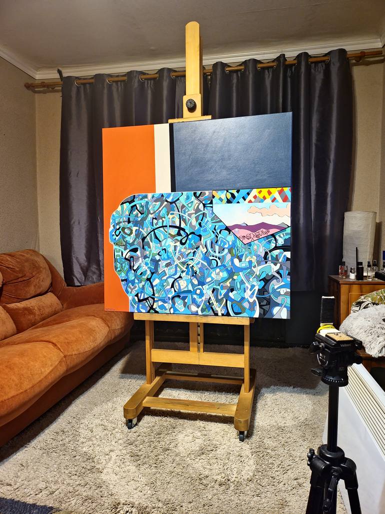 Original Art Nouveau Abstract Painting by Eugene Pokutnev