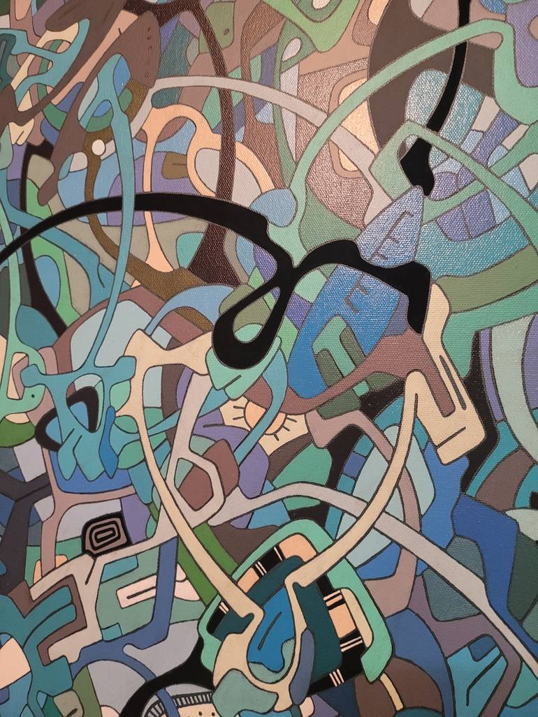Original Art Nouveau Abstract Painting by Eugene Pokutnev