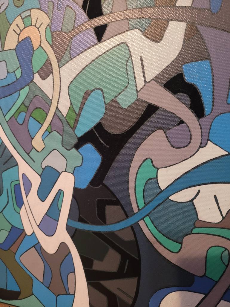Original Art Nouveau Abstract Painting by Eugene Pokutnev