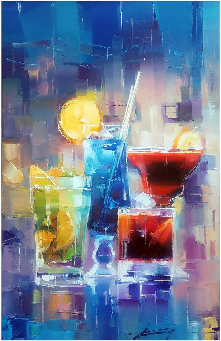 Cocktail mood Painting by Vitalii Pliushch | Saatchi Art