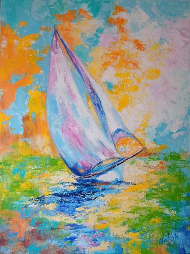 Print of Impressionism Boat Paintings by Nataliia Nausevich