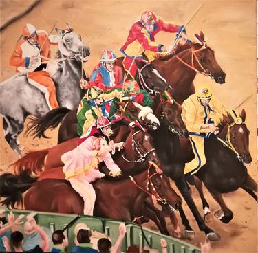 Original Figurative Horse Paintings by Nicola Nunziati