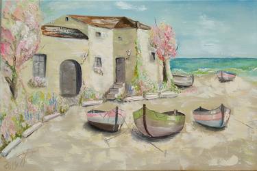 Print of Impressionism Seascape Paintings by Julianna Tulinova