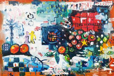 Original Abstract Expressionism Graffiti Paintings by Misung Kim