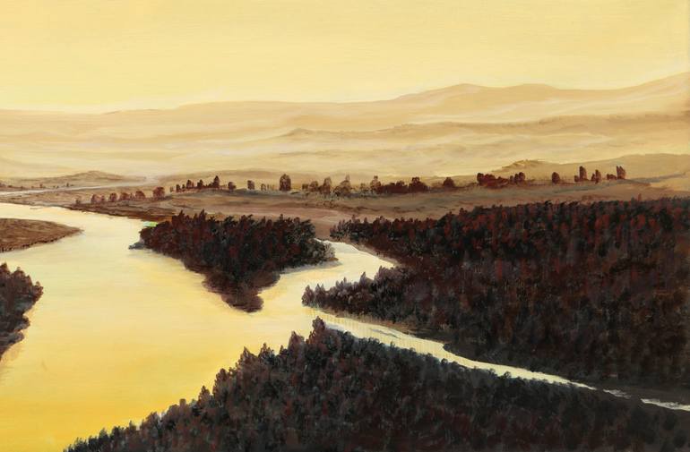 Original Illustration Landscape Painting by Silvian Sternhagel
