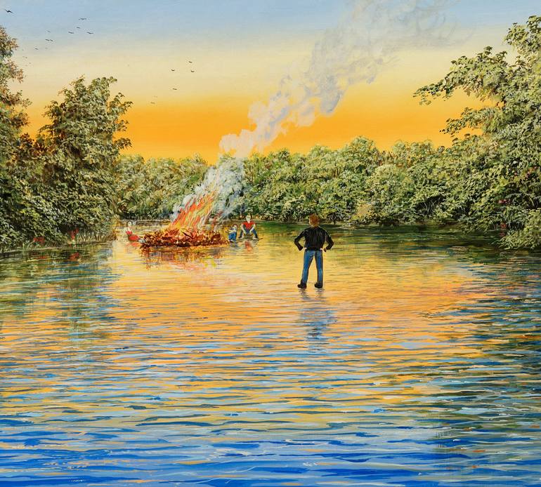 Original Modernism Fantasy Painting by Silvian Sternhagel