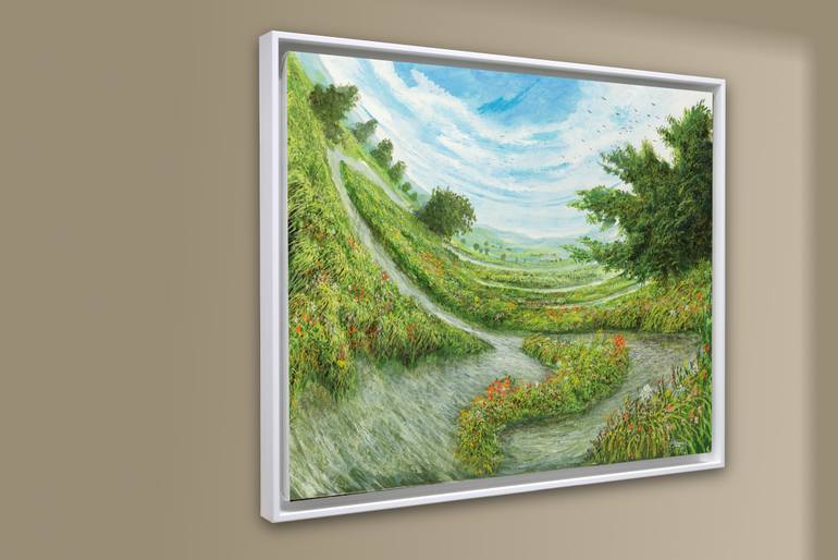 Original Dada Landscape Painting by Silvian Sternhagel