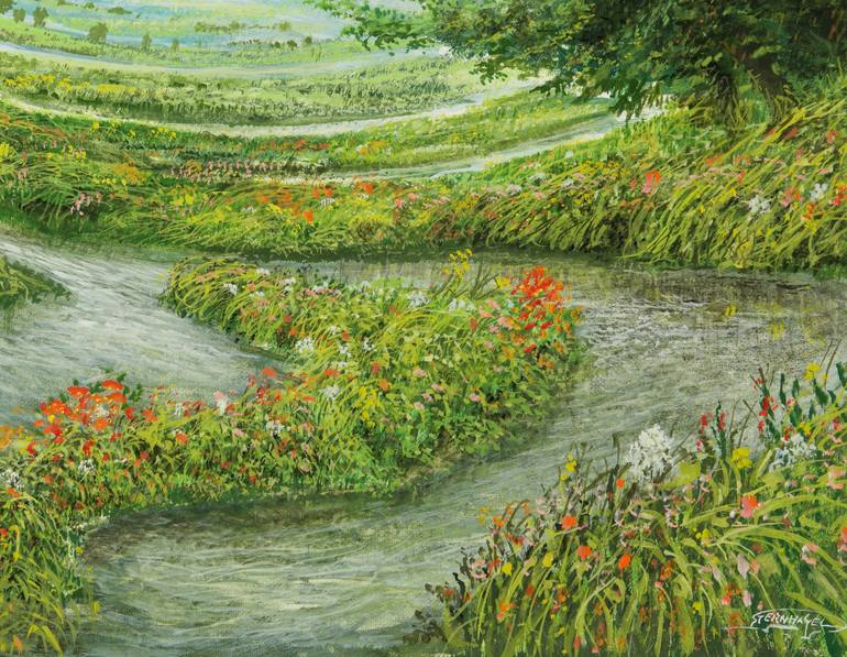 Original Dada Landscape Painting by Silvian Sternhagel