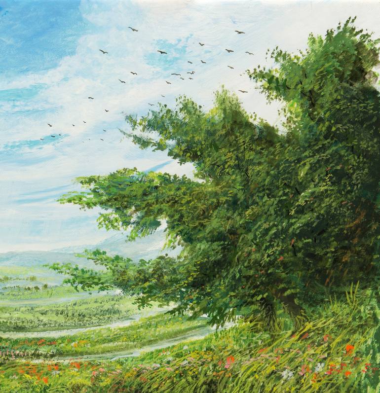 Original Dada Landscape Painting by Silvian Sternhagel