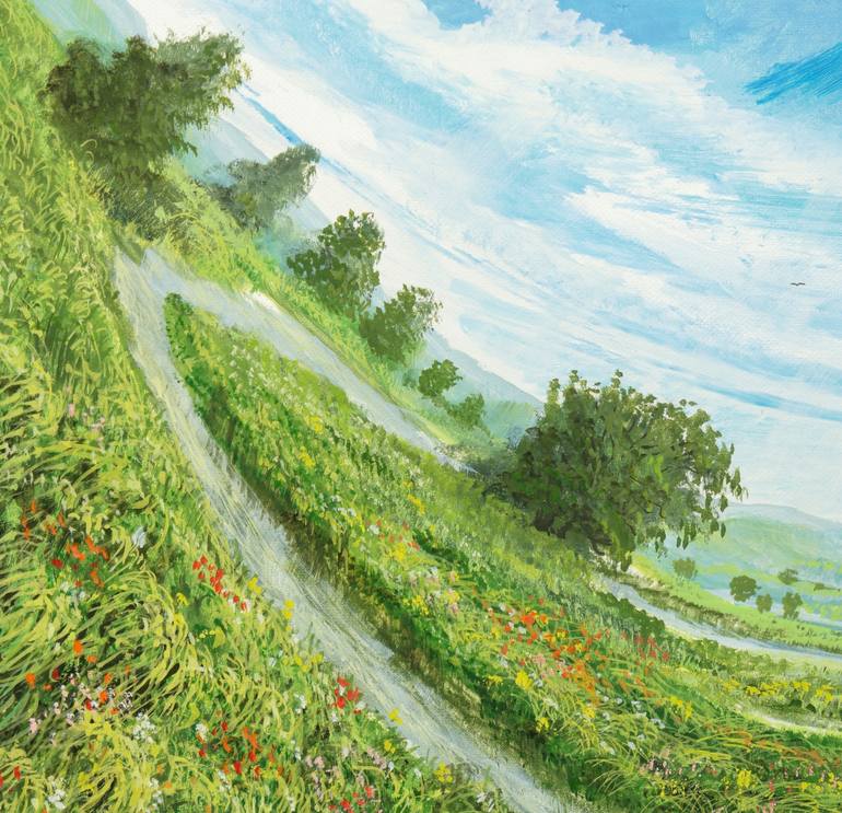 Original Dada Landscape Painting by Silvian Sternhagel