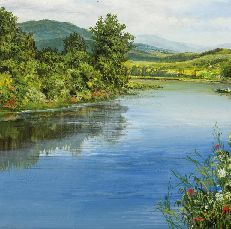 Original Folk Landscape Painting by Silvian Sternhagel