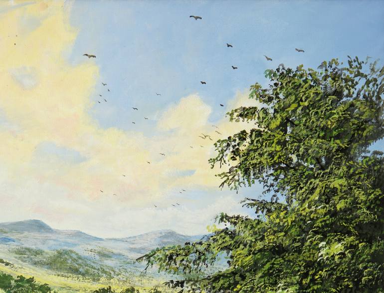 Original Dada Nature Painting by Silvian Sternhagel