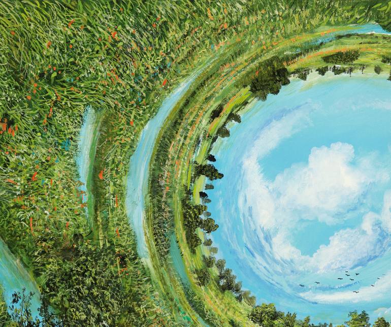 Original Dada Landscape Painting by Silvian Sternhagel