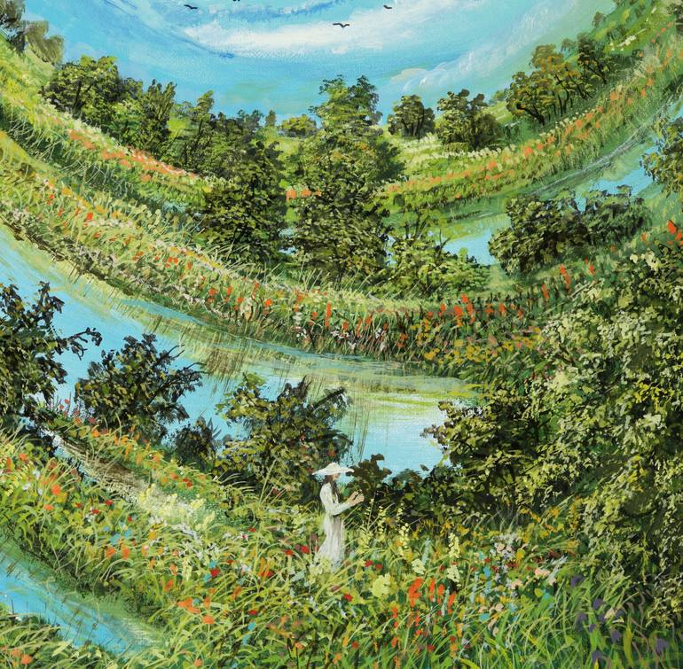 Original Dada Landscape Painting by Silvian Sternhagel