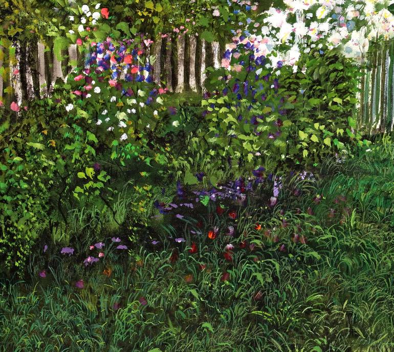 Original Expressionism Garden Painting by Silvian Sternhagel