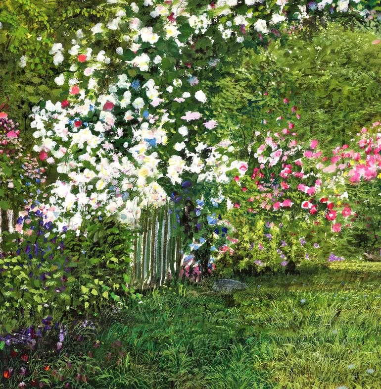 Original Expressionism Garden Painting by Silvian Sternhagel