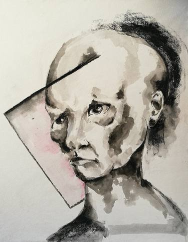 Print of Expressionism Portrait Paintings by Kristine Kiknavelidze