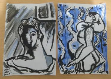 Original Surrealism Women Drawings by taylan özgür çalışkan