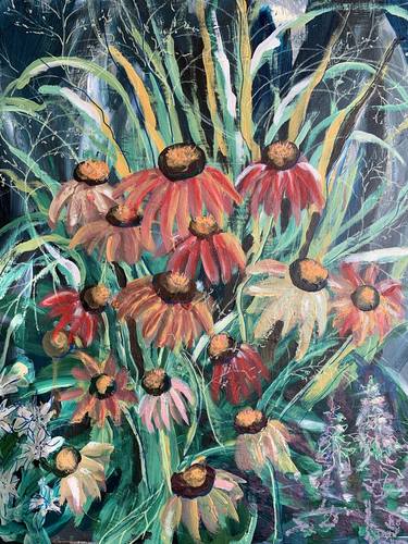 Original Floral Paintings by Sylva Dresbach