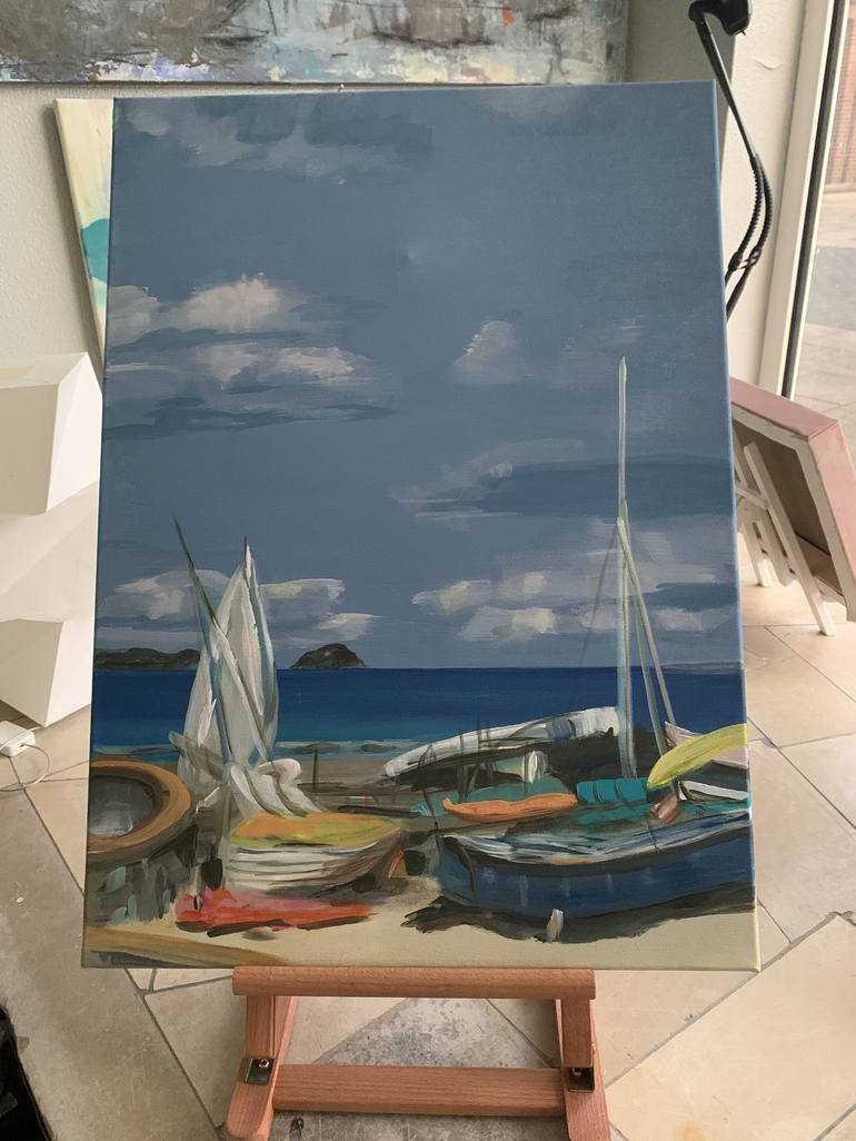 Original Contemporary Beach Painting by Sylva Dresbach